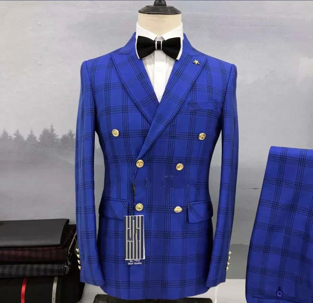 Veste Homme Bleue à Carreaux Élégante